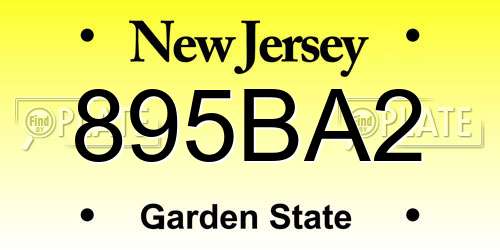 895BA2 New Jersey License Plate