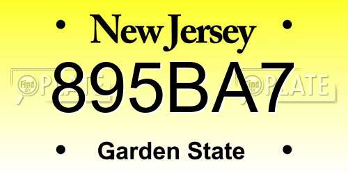 895BA7 New Jersey License Plate