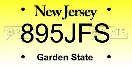 895JFS New Jersey License Plate