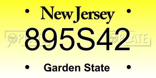 895S42 New Jersey License Plate