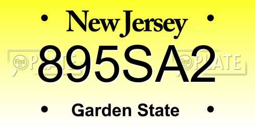 895SA2 New Jersey License Plate