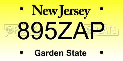 895ZAP New Jersey License Plate