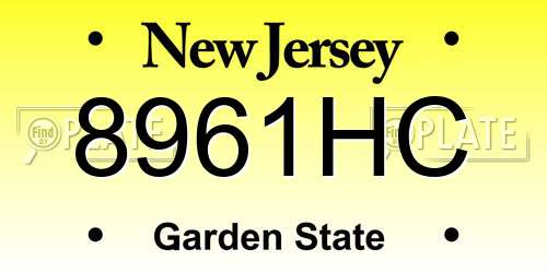 8961HC New Jersey License Plate