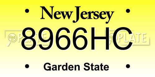 8966HC New Jersey License Plate