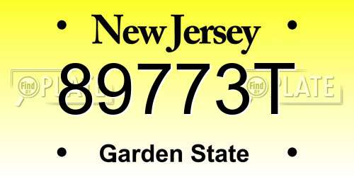 89773T New Jersey License Plate