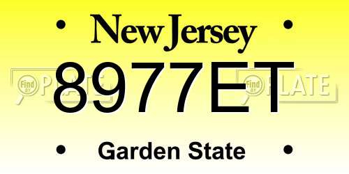 8977ET New Jersey License Plate
