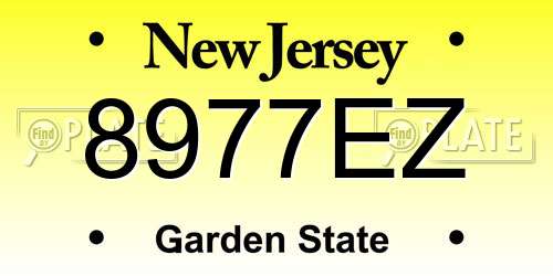 8977EZ New Jersey License Plate