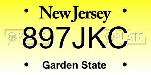 897JKC New Jersey License Plate