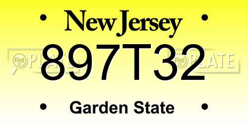 897T32 New Jersey License Plate