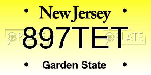 897TET New Jersey License Plate