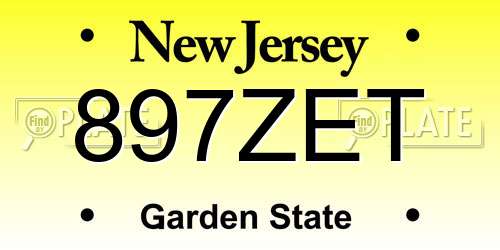 897ZET New Jersey License Plate