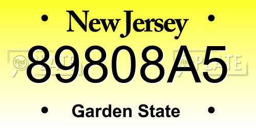 89808A5 New Jersey License Plate