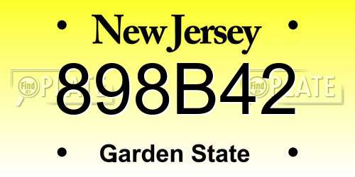 898B42 New Jersey License Plate