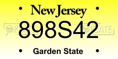 898S42 New Jersey License Plate