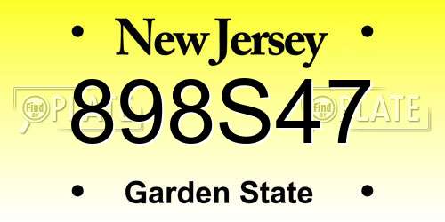 898S47 New Jersey License Plate