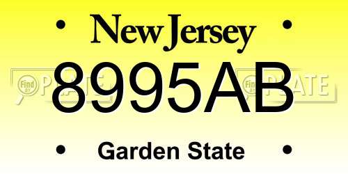 8995AB New Jersey License Plate