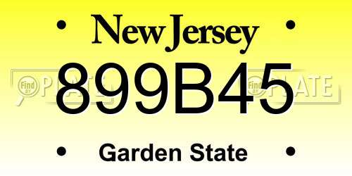 899B45 New Jersey License Plate