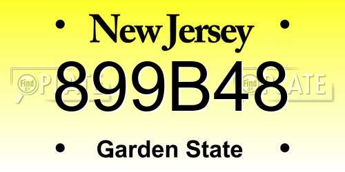 899B48 New Jersey License Plate