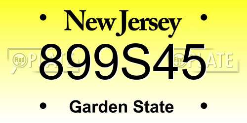 899S45 New Jersey License Plate