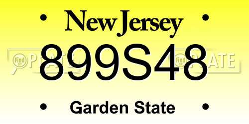 899S48 New Jersey License Plate