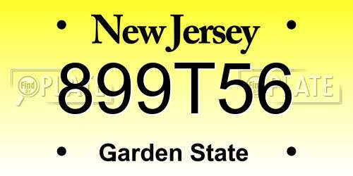899T56 New Jersey License Plate