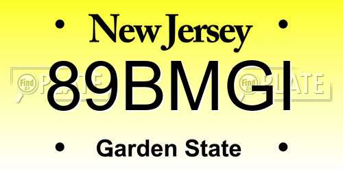 89BMGI New Jersey License Plate