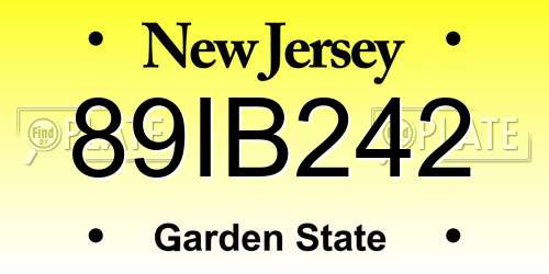 89IB242 New Jersey License Plate