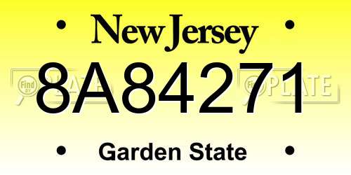8A84271 New Jersey License Plate