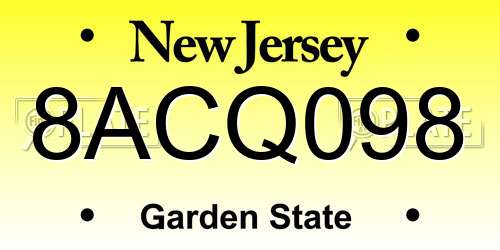8ACQ098 New Jersey License Plate