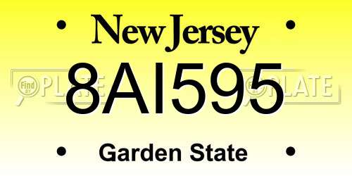 8AI595 New Jersey License Plate
