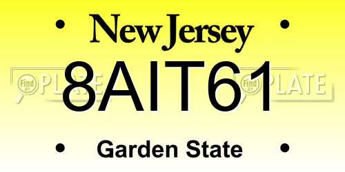 8AIT61 New Jersey License Plate