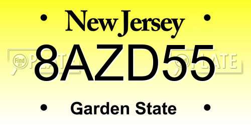 8AZD55 New Jersey License Plate