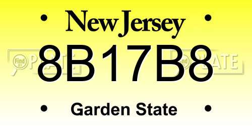 8B17B8 New Jersey License Plate
