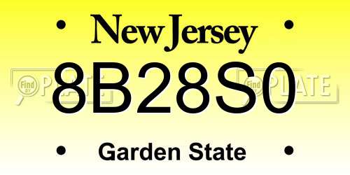 8B28S0 New Jersey License Plate