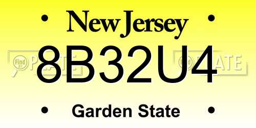 8B32U4 New Jersey License Plate
