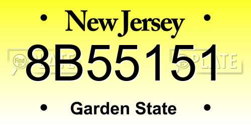 8B55151 New Jersey License Plate