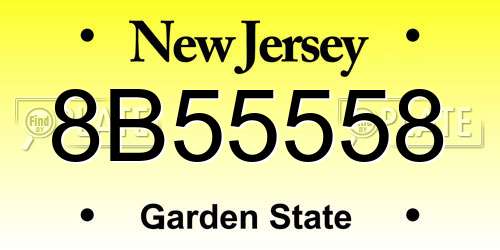 8B55558 New Jersey License Plate