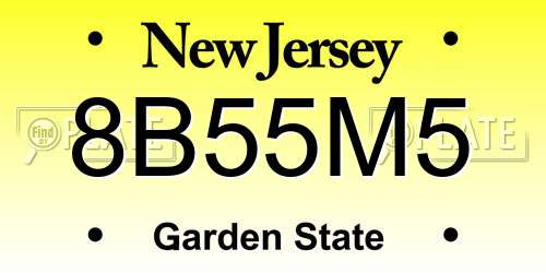 8B55M5 New Jersey License Plate
