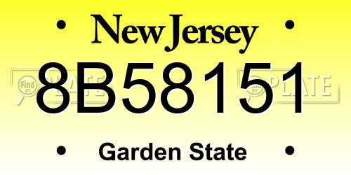 8B58151 New Jersey License Plate