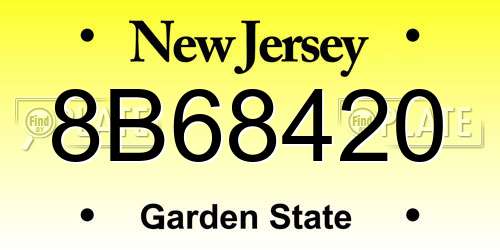 8B68420 New Jersey License Plate