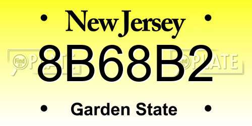 8B68B2 New Jersey License Plate