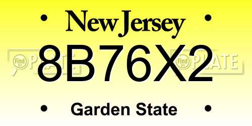 8B76X2 New Jersey License Plate