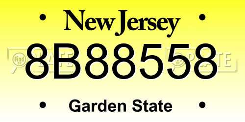 8B88558 New Jersey License Plate