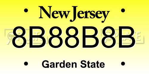 8B88B8B New Jersey License Plate