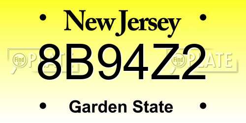 8B94Z2 New Jersey License Plate