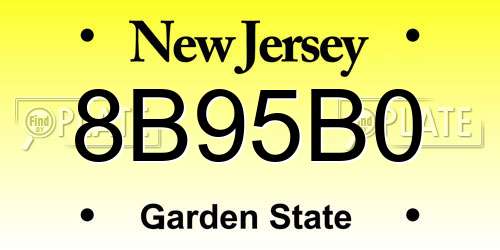 8B95B0 New Jersey License Plate