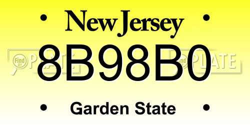 8B98B0 New Jersey License Plate