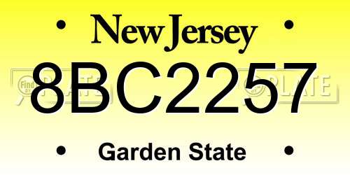 8BC2257 New Jersey License Plate