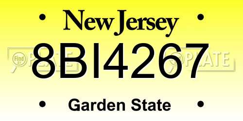 8BI4267 New Jersey License Plate