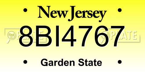 8BI4767 New Jersey License Plate